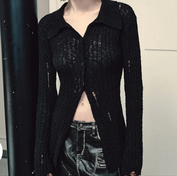 NWT URBAN REVIVO SKATER SKINNY KNITTED CARDIGAN - Picture 2 of 8